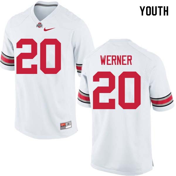 Ohio State Buckeyes #20 Pete Werner Youth Official Jersey White OSU5204